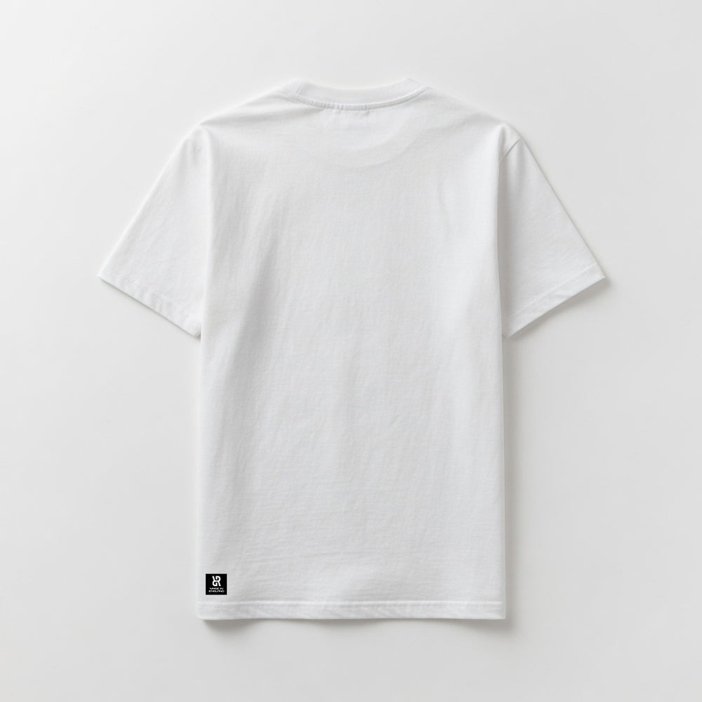 White t-shirt on a light gray background