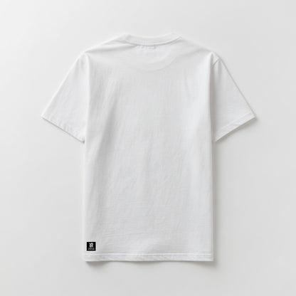 White t-shirt on a light gray background