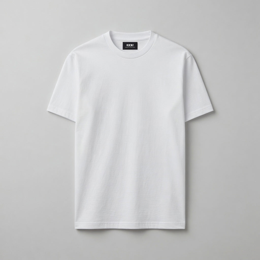 White t-shirt on a gray background