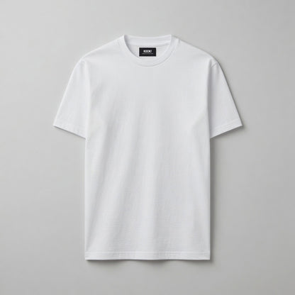 White t-shirt on a gray background