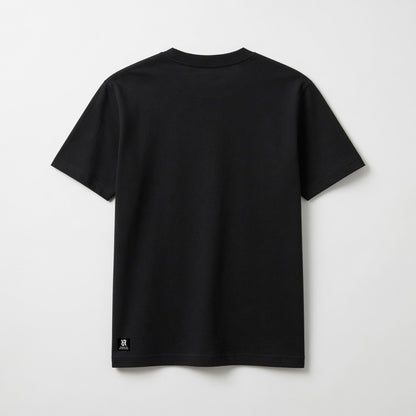 Black t-shirt on a white background