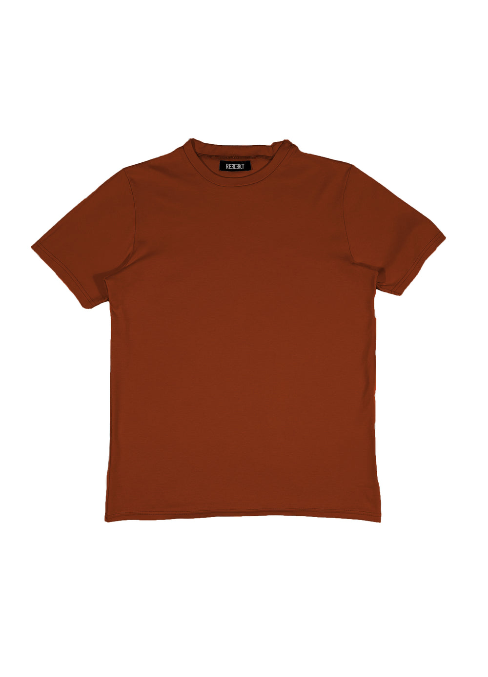Rust‑coloured REFLEKT blank T‑shirt with classic crew neckline.