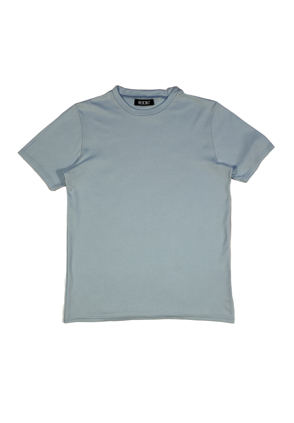 Sky‑coloured REFLEKT blank T‑shirt with classic crew neckline.