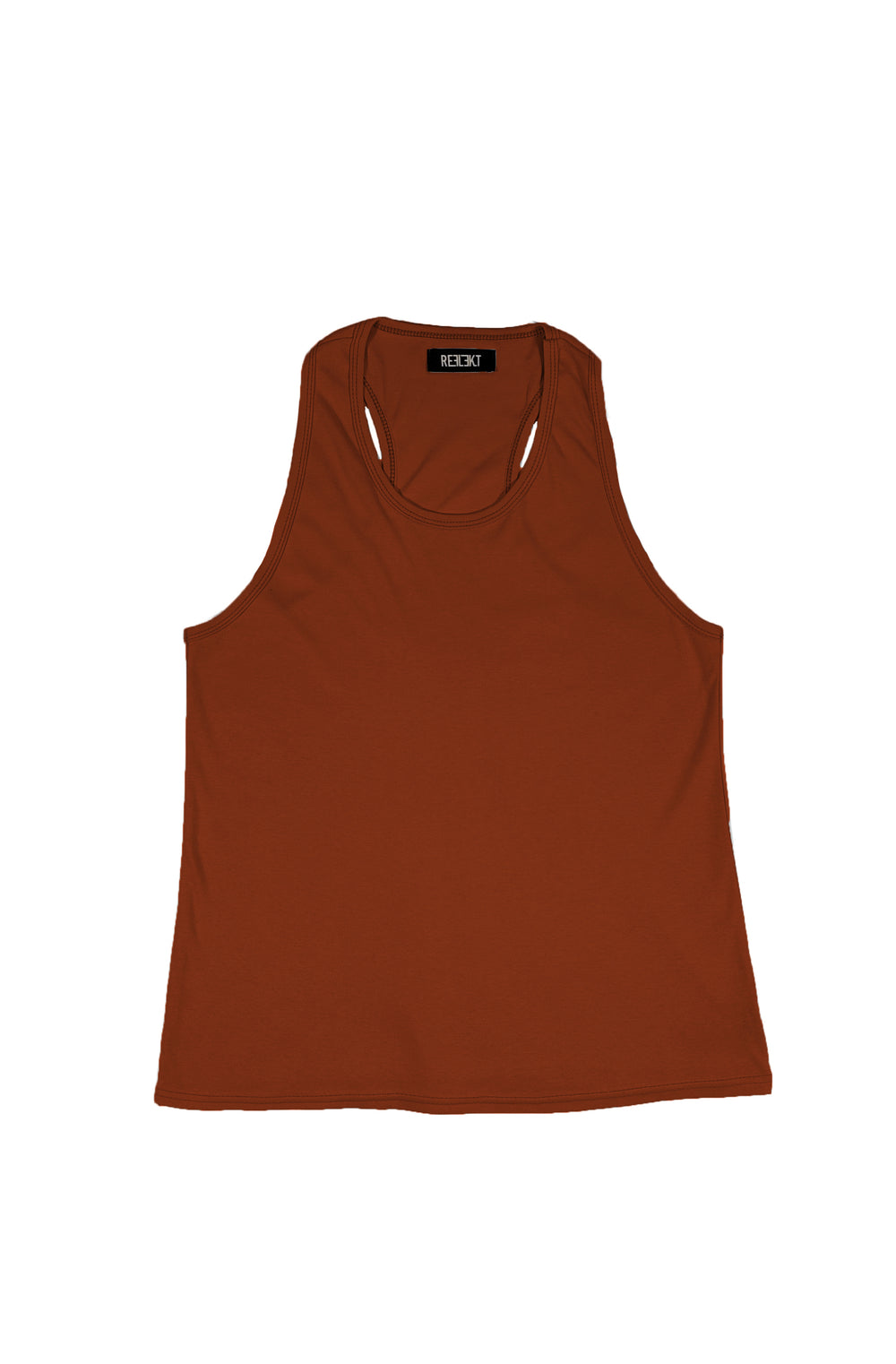 Rust‑coloured REFLEKT blank vest with racerback design.