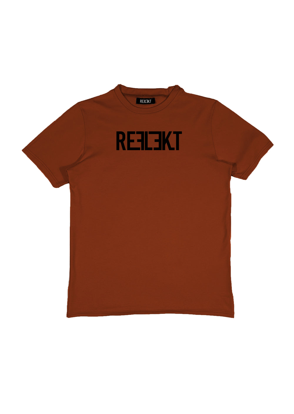 Rust‑coloured REFLEKT Heritage T‑shirt with bold black front branding and classic crew neckline.
